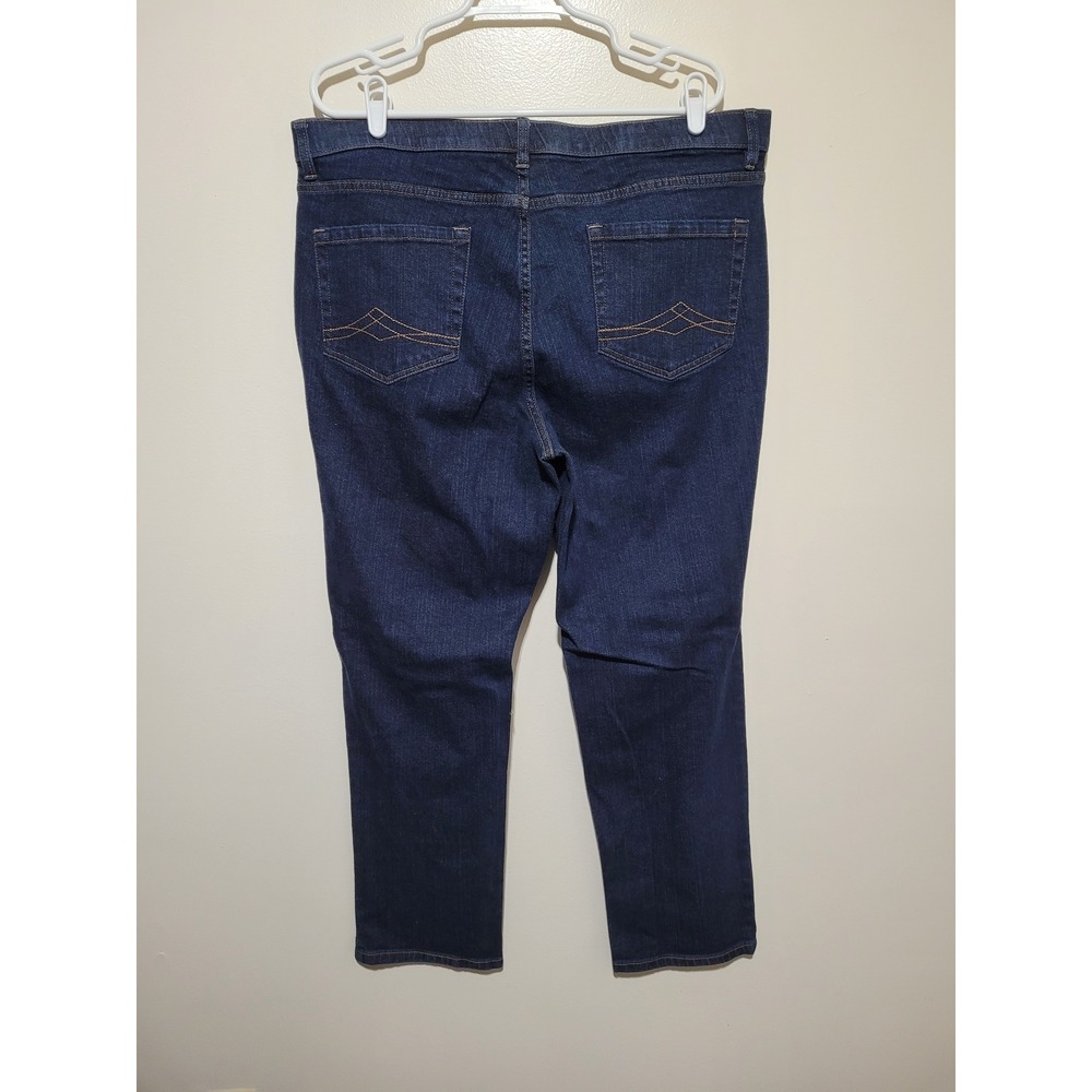 Denim & Co Jeans Womens 20W Dark Blue Straight Leg Stretch Denim